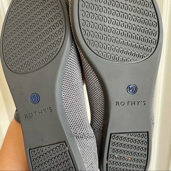 Rothy’s Women's Gray The Point Flat Shoes Cloud Grey Birdseye Sz 7 - Picture 7 of 13